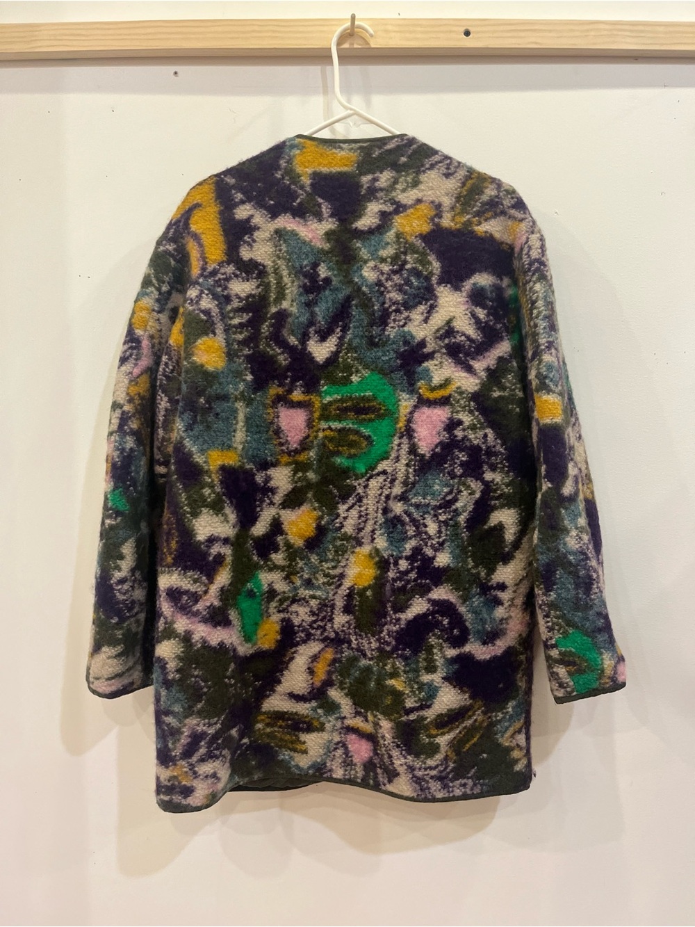 Isabel Marant Étoile Himmena Women’s Reversible Abstract Print Wool-Blend Coat - Picture 2 of 9